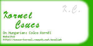 kornel csucs business card